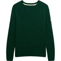 Superdry pour femme. W6110610A Pull Slouchy Cable green (XXS), Casuel, Vert, Coton
