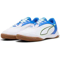 Puma Chaussures de foot Pressing "White-Green Glare-Ultra Blue-Black" pour Unisex
