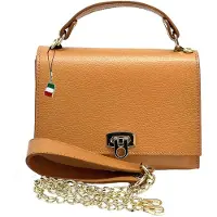 DrachenLeder Sac à main pour femme Florence en cuir beige clair, dimensions 8 x 23 x 15 cm, référence OTF854C4