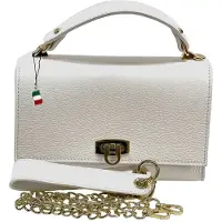 DrachenLeder Sac à main pour femme Florence en cuir blanc, dimensions 8 x 23 x 15 cm, référence OTF854W1