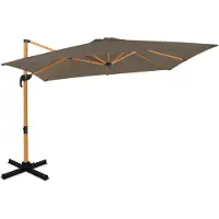 Vonroc Parasol cantilever Pisogne 300x300cm - Parasol haut de gamme - aspect bois | Taupe