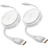 IOttie Lot de 2 câbles USB-C rétractables 100 W, blanc
