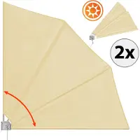 Detex Lot de 2 éventails de balcon Beige 140x140cm pliables