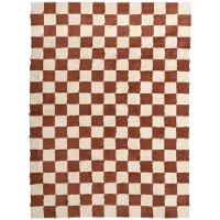 FRAAI Tapis rétro | Gambit Marron/Blanc | 160x230cm | Blanc | Rectangulaire | Tapis