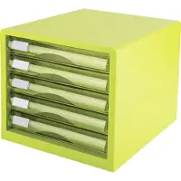 Deli Schubladenbox 5 Schubladen 27,5x34x26cm hellgrün (A4)