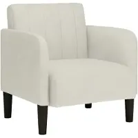 vidaXL Fauteuil avec accoudoirs Crème 54 cm Velours