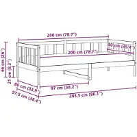 vidaXL Lit de jour avec matelas brun cireux et blanc 90 x 200 cm