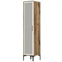 Dmora Asphodèle - Armoire polyvalente 1 Porte, 40x201h cm Noyer marron, 4 étagères