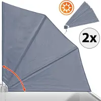 Detex 2x Eventail de balcon 140x140cm anthracite pliable paravent