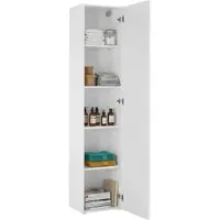 Dmora Neto - Armoire Polyvalente 1 Porte, 40x180h cm Blanc Brillant, 4 Étagères, Italie