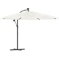 vidaXL Parasol avec mât en acier blanc 269x269x235 cm