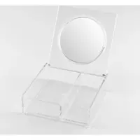 Bremermann Boîte de rangement avec miroir – Boîte transparente pour bijoux et cosmétiques, avec 2 compartiments