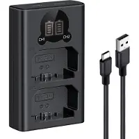 K&F Concept NP-FZ100 Chargeur double batterie USB-C avec écran