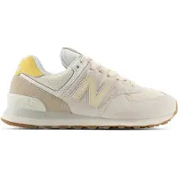 New Balance pour femme. W574V2_LI Baskets en cuir 574 couleur écru (40.5), Beige, Plat, Lacets, Casuel