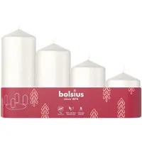 Bolsius For interior Candle cylinder 4 pcs. diam.120, 100, 80, 60x48mm white