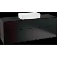 Villeroy & Boch Villeroy und Boch Finion Meuble sous-lavabo, 1600x603x501mm, avec éclairage LED, plaque de recouvrement noir mat, G32200PD