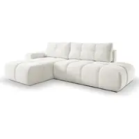 AX Living Canapé d'angle avec fonction sommeil Hosio 288 cm de large dans un élégant coloris creme Gauche