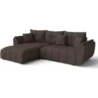 AX Living Canapé d'angle marron Verciani avec fonction sommeil 280 cm