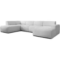 AX Living Canapé XXL en forme de U Didim argent 378 cm moderne et spacieux G