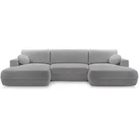 AX Living U Canapé avec fonction sommeil Peoni 364 cm style gris clair