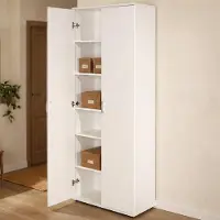 Dmora Pazzano - Armoire Multi-usage 2 Portes, 70x189 cm Blanc, 5 Étagères