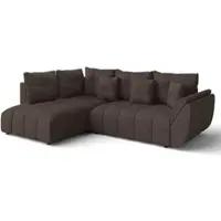 AX Living Canapé d angle convertible Corleone canapé meridienne brun