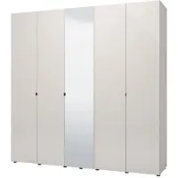 Dmora Quarrata - Grande Garde-robe, 224x227h cm Blanc Crème, Porte-manteaux