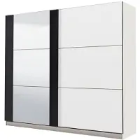 Dmora Prela - Grande Armoire 217x210h cm Blanche, Porte-manteaux