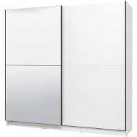 Dmora Galtelli - Grande Armoire, 217x210h cm Blanc Mat, Porte-manteaux