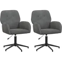 vidaXL - 2 chaises de bureau, 54 x 55 x 90 cm, gris foncé, revêtement en velours