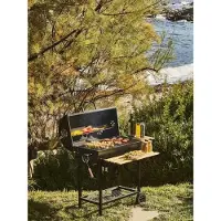 CookingBox Barbecue au charbon de bois MIKE - Surface de cuisson 71 x 35 cm