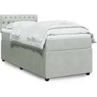 vidaXL Lit boxspring avec matelas gris clair 100x200 cm velours