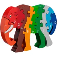 Lanka Kade Puzzle en bois, éléphant, chiffres de 1 à 10,