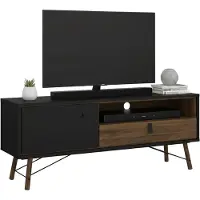 Dmora Antoine - Meuble TV, 150x40x60h cm Noir, un tiroir