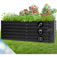 Blumfeldt Jardiniere sur Pieds, Espace Potager sur Pied Jardinage Extérieur, Potager Surélevé en Hauteur, Potager Sureleve Exterieur Jardin et Balcon, Bac Potager sur Pied en Acier, 1200L, 2m