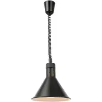 Kbs Lampe chauffante infrarouge , finition anodisée noire, avec source lumineuse, 275 x 275 x 250 mm