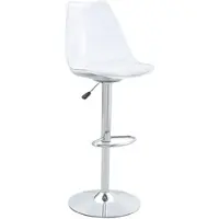 MODFU - Lot de 2 tabourets de bar avec dossier transparent, chaise pivotante avec réglage de la hauteur et rotation à 360°, chaise de salle à manger avec pieds en métal argenté, idéale pour la cuisine