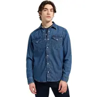 Lee Western Regular Fit Long Sleeve Shirt Bleu M Homme