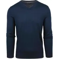 Suitable Pullover à col en V Merino Navy Bleu foncé Bleu taille XXL