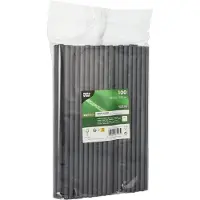 Papstar 87997 Paille jetable (e), Pailles, Noir