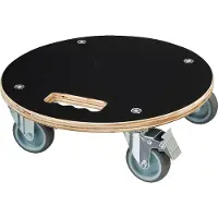 Nature Chariot à plantes rond Ø38 cm noir bois