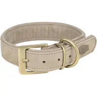 Trixie Pure collar, leather, M–L: 39–46 cm/35 mm, light grey (Chien, Général)