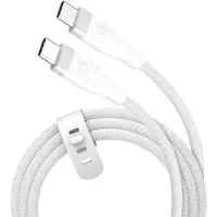 J5CREATE USB-C 60W Câble de charge rapide extra souple à double tresse, 1,8 m, USB C, USB C, 0,48 Gbit/s, blanc