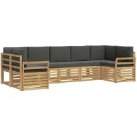 vidaXL Ensemble de canapés d'extérieur , 7 pièces, blanc et anthracite