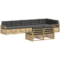 vidaXL Ensemble de canapés d'extérieur , 8 pièces, blanc et anthracite