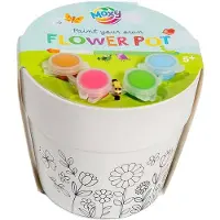 Mac Toys Pot de fleurs à peindre soi-même - 4 couleurs de peinture et 1 pinceau inclus