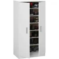 Dmora Akimera - Armoire Multi-usage 2 Portes, 55x108h cm Blanc, 6 Étagères