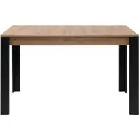 CALICOSY - Table à manger extensible de 100 à 150 cmReproduction chêne artisan et noir - TOLOSA
