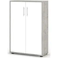 Dmora Parabita - Armoire Multiusage 2 Portes, 79x118h cm Gris Ciment, 4 Étagères