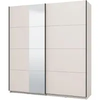 Dmora Porlezza - Grande Armoire, 195x218h cm Blanc Crème, Porte-manteaux